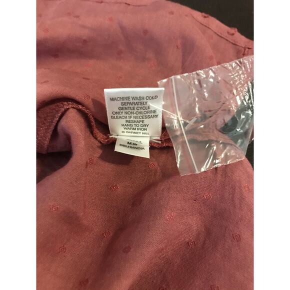 Garnet Hill Elbow-Sleeve Swiss-Dot Blouse - Size Medium - Picture 10 of 12